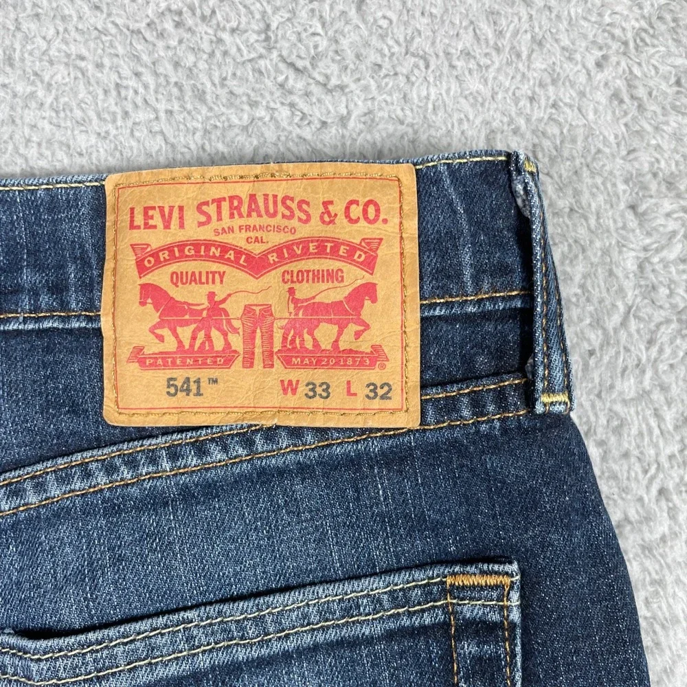 Levis 541 Athletic Taper Jeans Mens 33x32 (Fits 32x29) Blue Denim Stretch